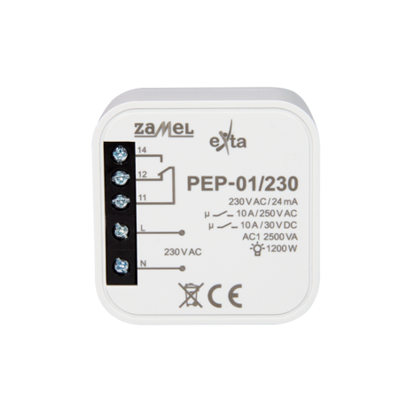 Elektromagnetické relé do krabičky 10A 230V AC PEP-01/230 Exta Zamel