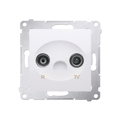 Kontakt Simon 54 Premium Bílý Anténní zásuvka R-TV průběžná (modul), útlum. TV a R 10 dB, DAP10.01/11